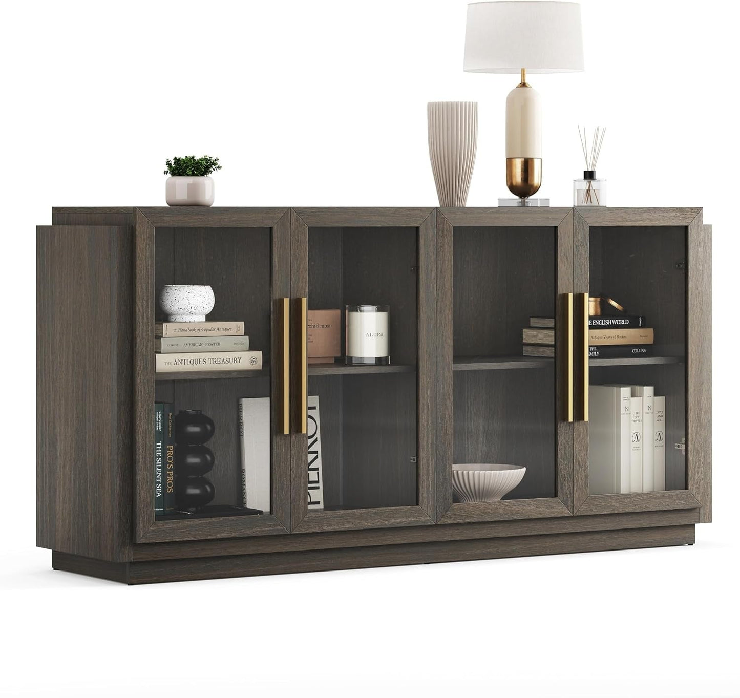 Elegant Modern Wood Glass-Buffet-Sideboard