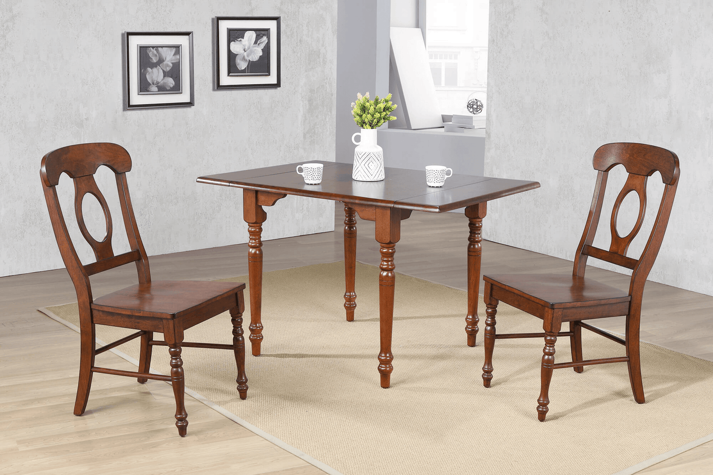 Andrews Chestnut Extendable Drop Leaf Dining Table