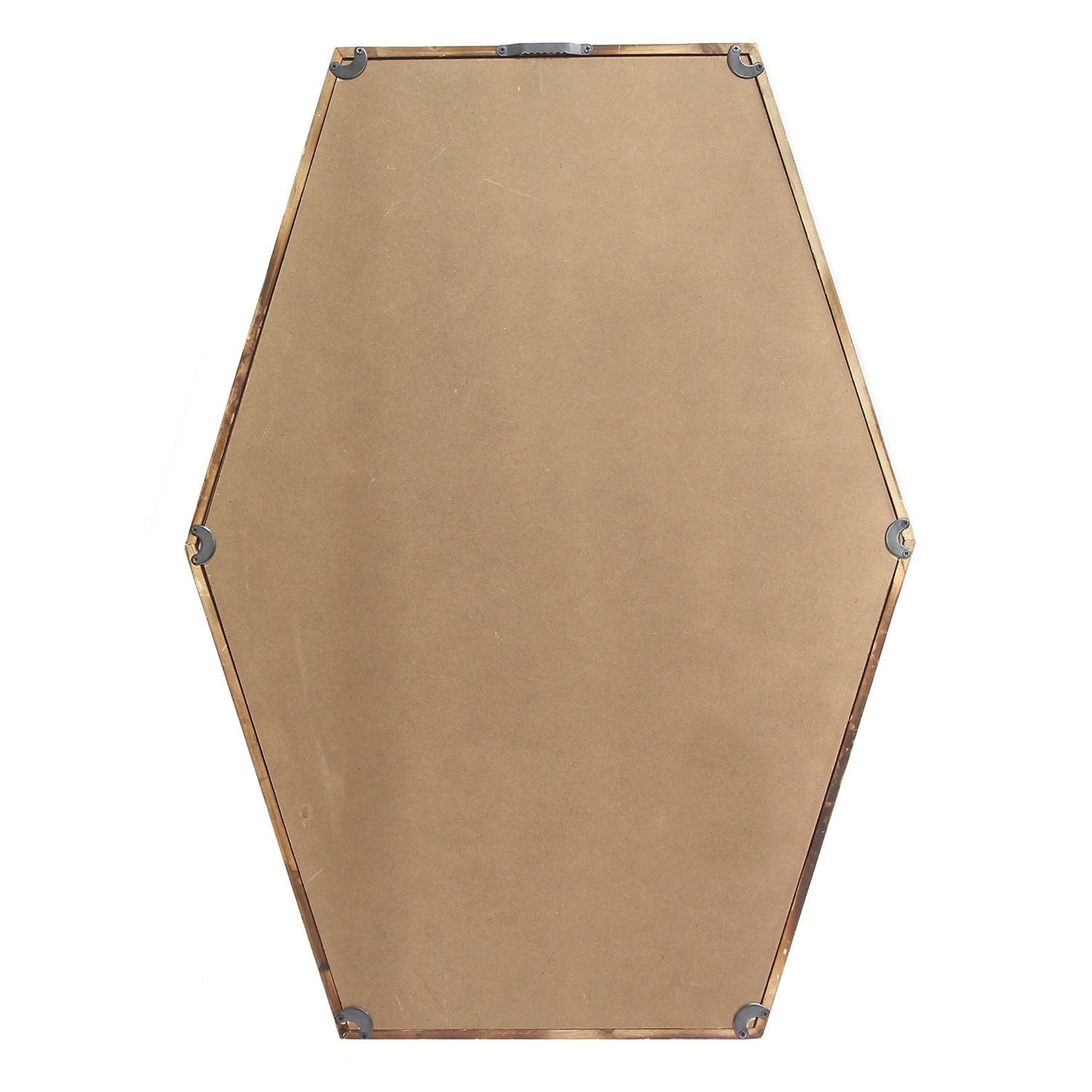 Dark Fir Wood Hexagonal Frame Wall Mirror