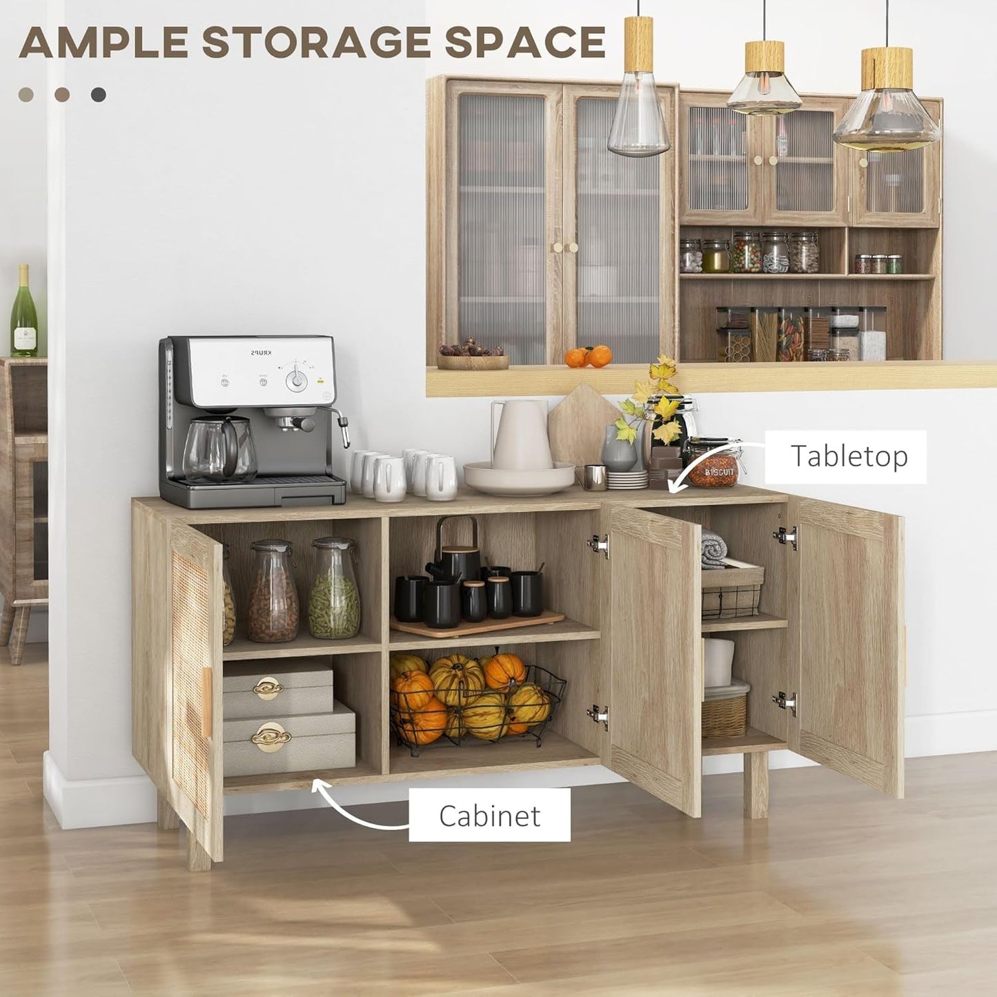 Wooden Coffee Bar Cabinet