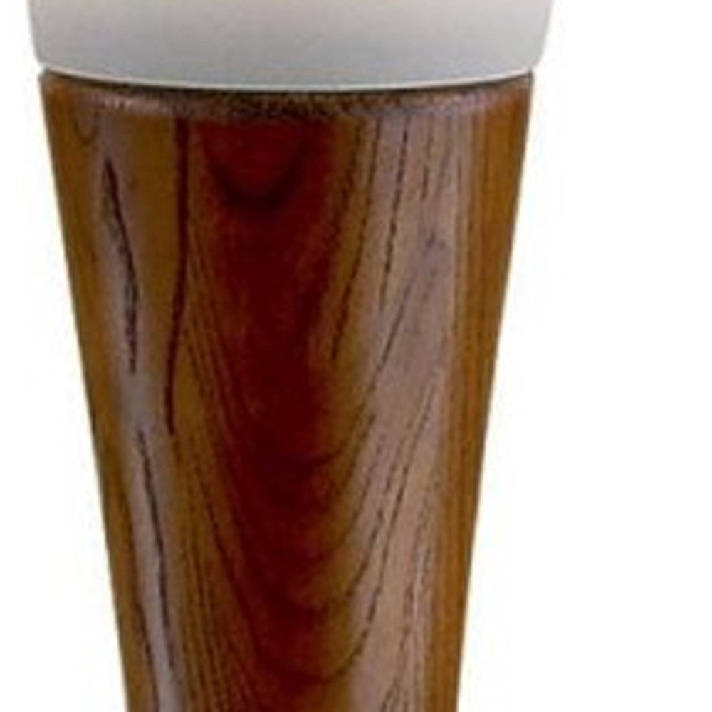 68" Brown And White Solid Wood Novelty Floor Lamp