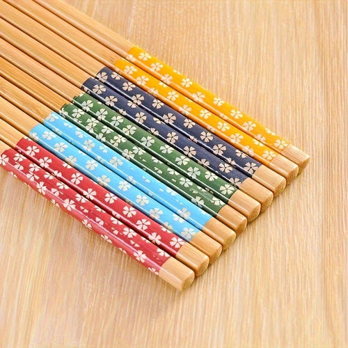 Premium Reusable Multicolor Nonslip Bamboo Chopsticks