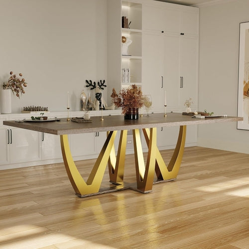Ash Wood Modern Farmhouse Rectangular 94 Inch Dining Table