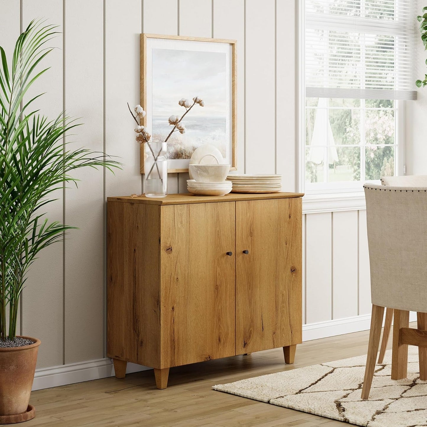 Modern Oak Brown 35" Sideboard