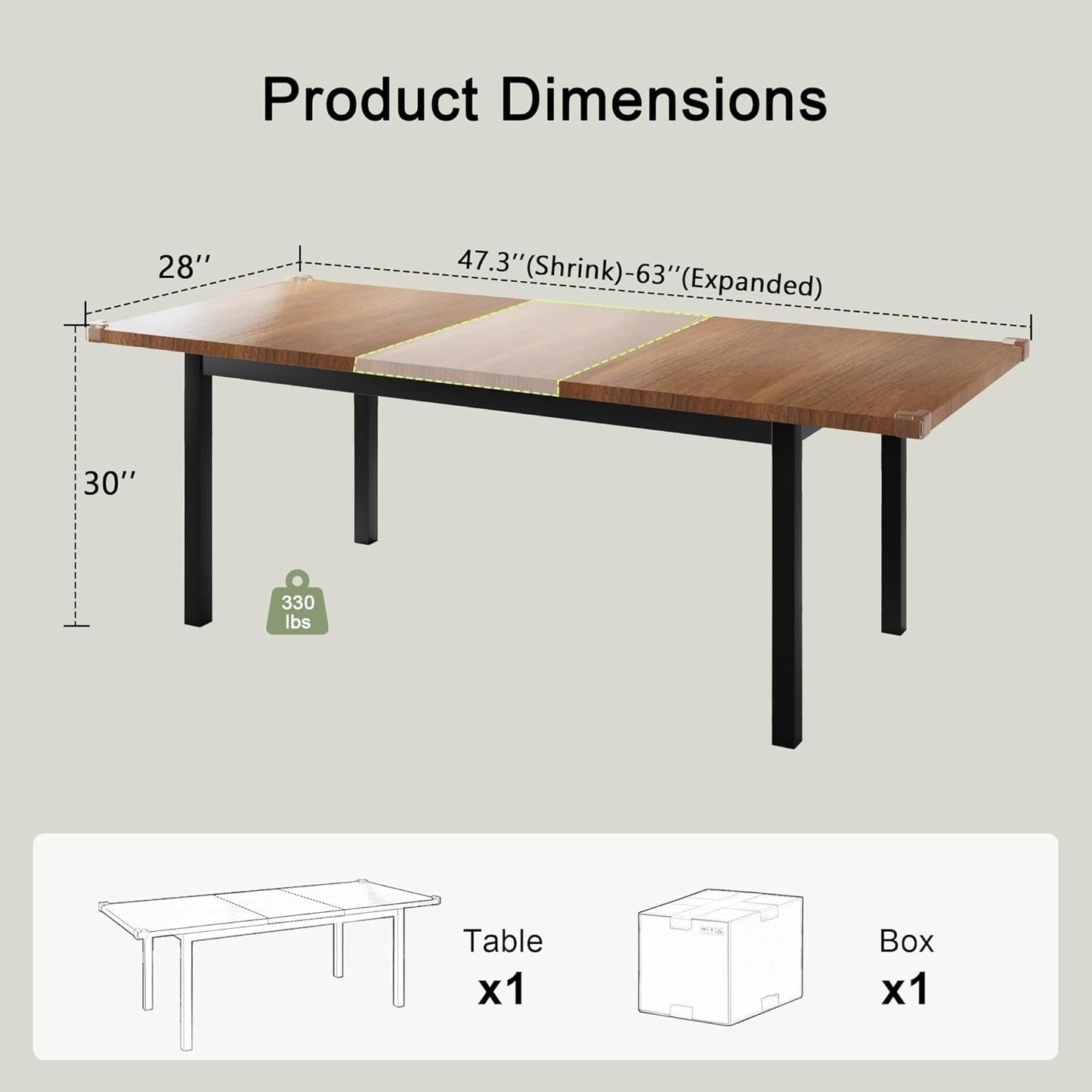 Extendable Modern Farmhouse Dining Room Table