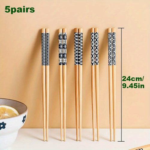 Premium Reusable Multicolor Nonslip Bamboo Chopsticks
