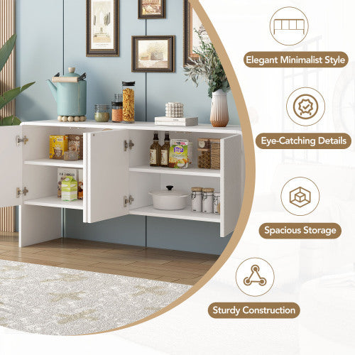 Minimalist Style Wooden Sideboard with 60-inch Storage