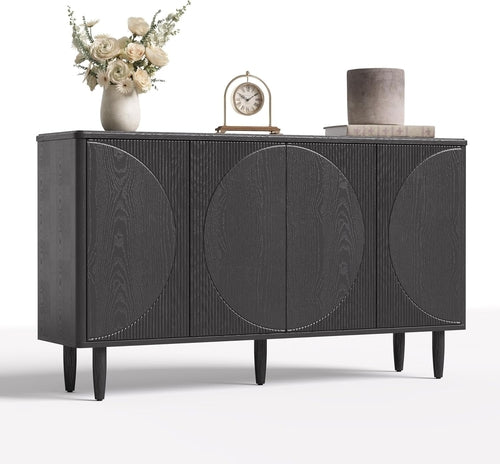 Modern Wooden 59-Inch Sideboard Buffet Table with Storage