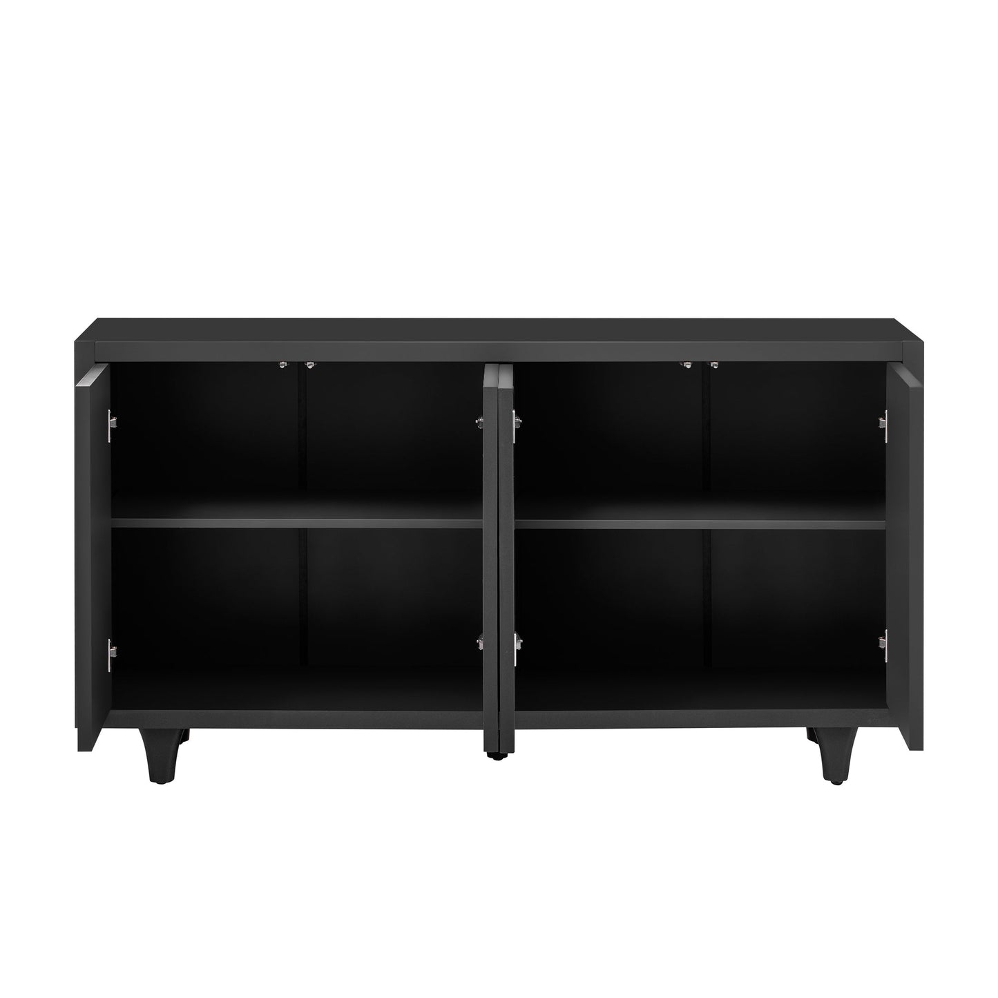 Stylish Wooden Sideboard Cabinet with Embossed Curved Doors