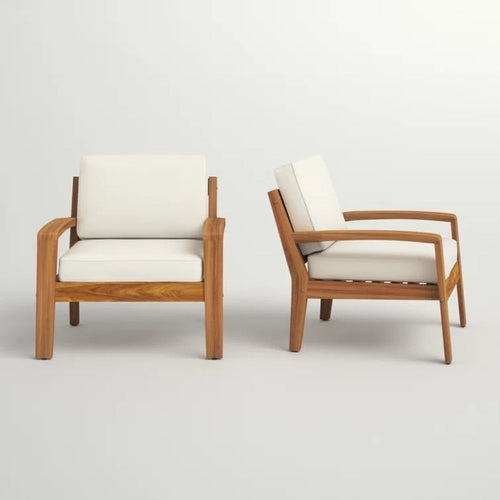 Acacia Wood Garden Club Chair Set - 2 pcs