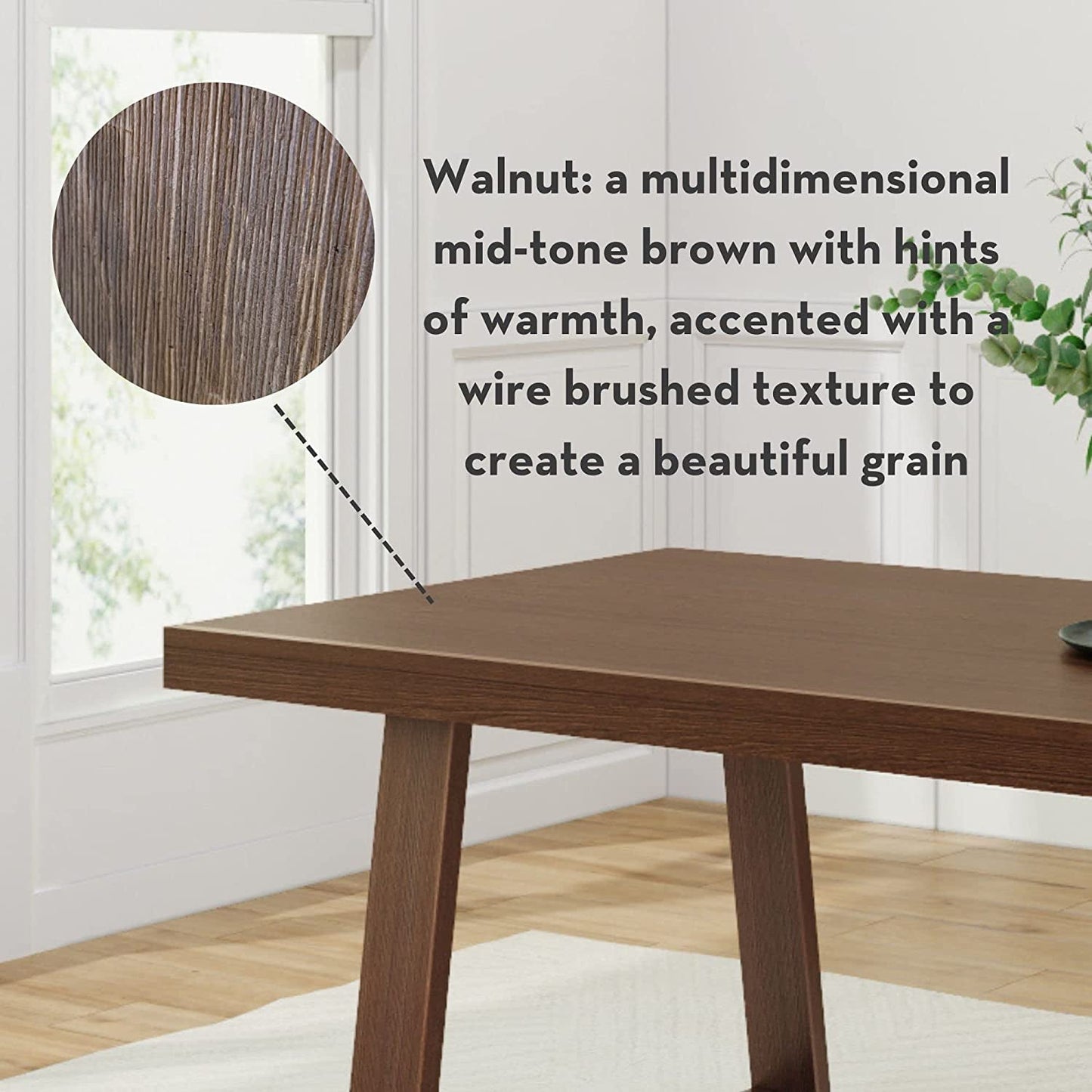 Farmhouse Solid Wood Dining Table Set with 2 Benches