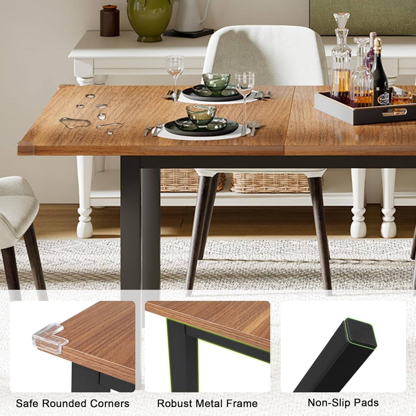Extendable Modern Farmhouse Dining Room Table