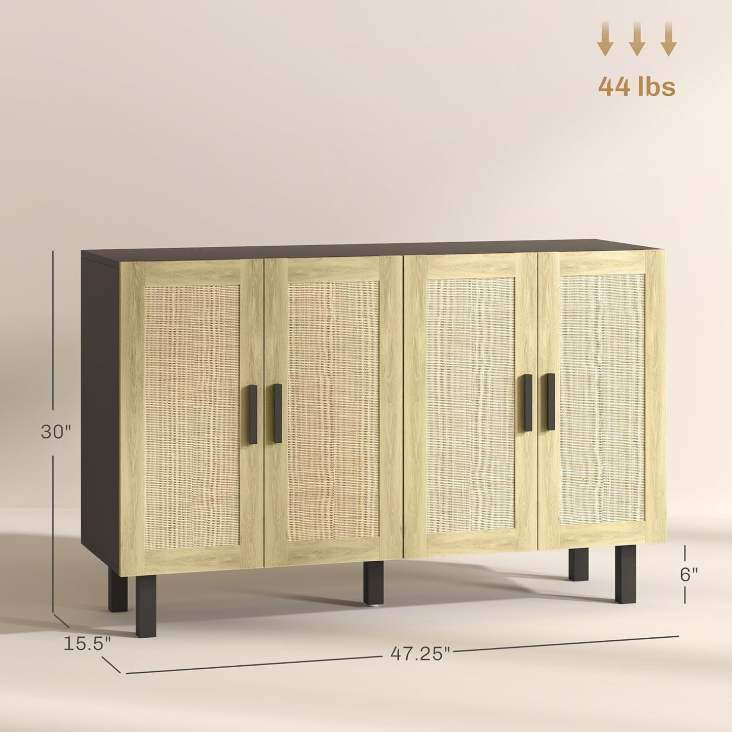 Wooden Coffee Bar Sideboard Cabinet