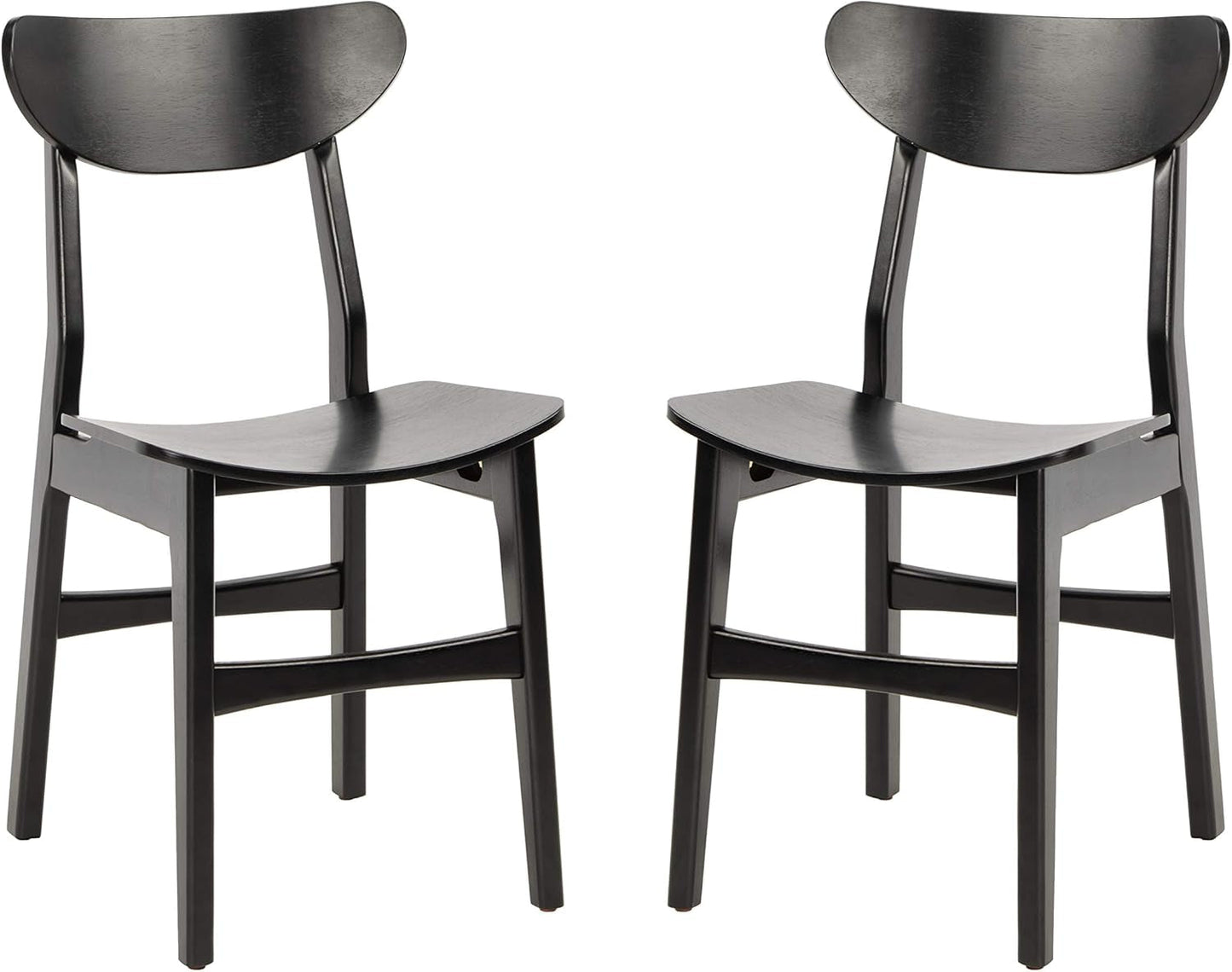 Retro Wooden Black Dining Chair - Set of 2