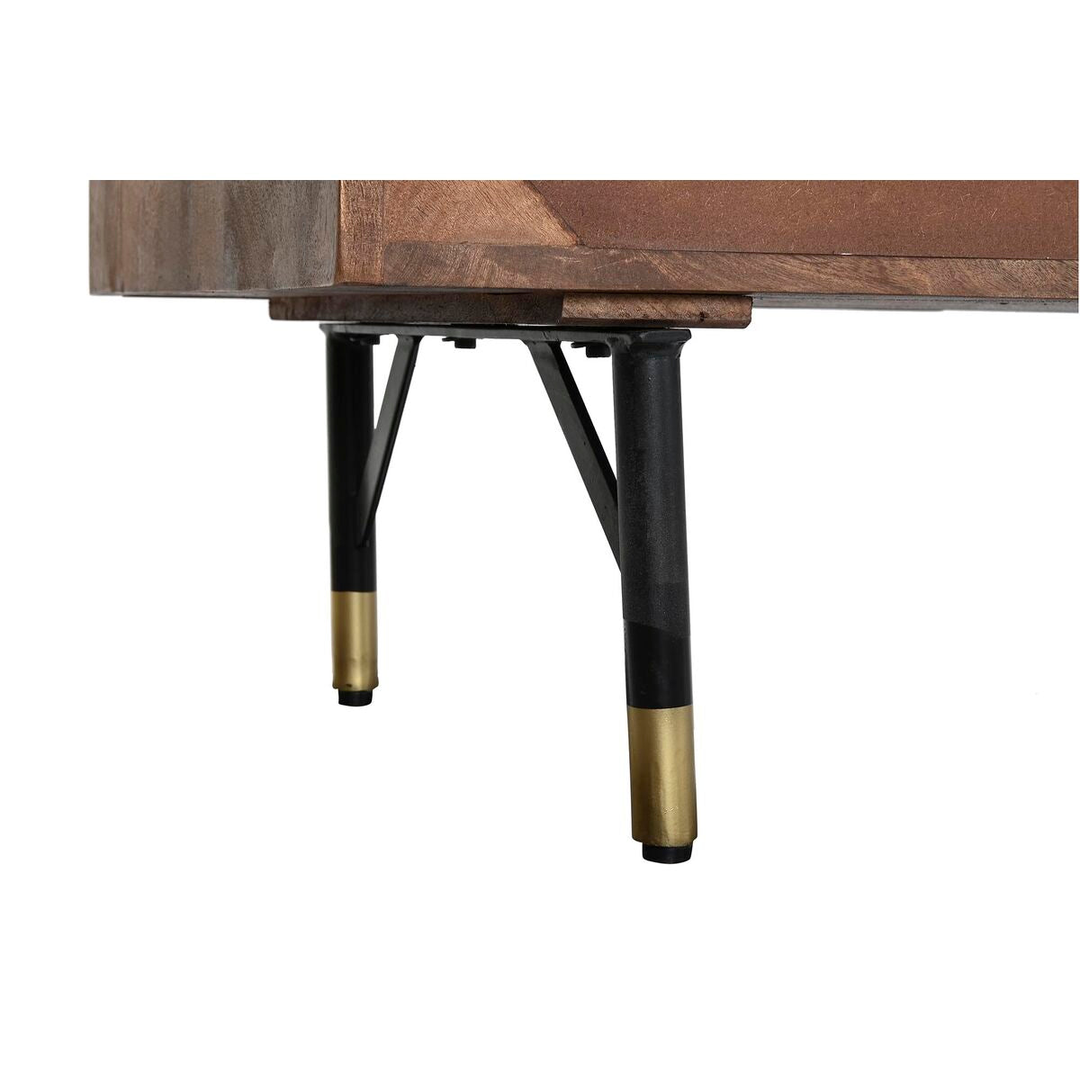 Mango Wood Sideboard with Golden Metal Finish