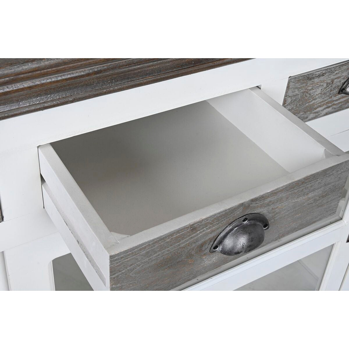 Dark Mango Wood Sideboard with White Finish