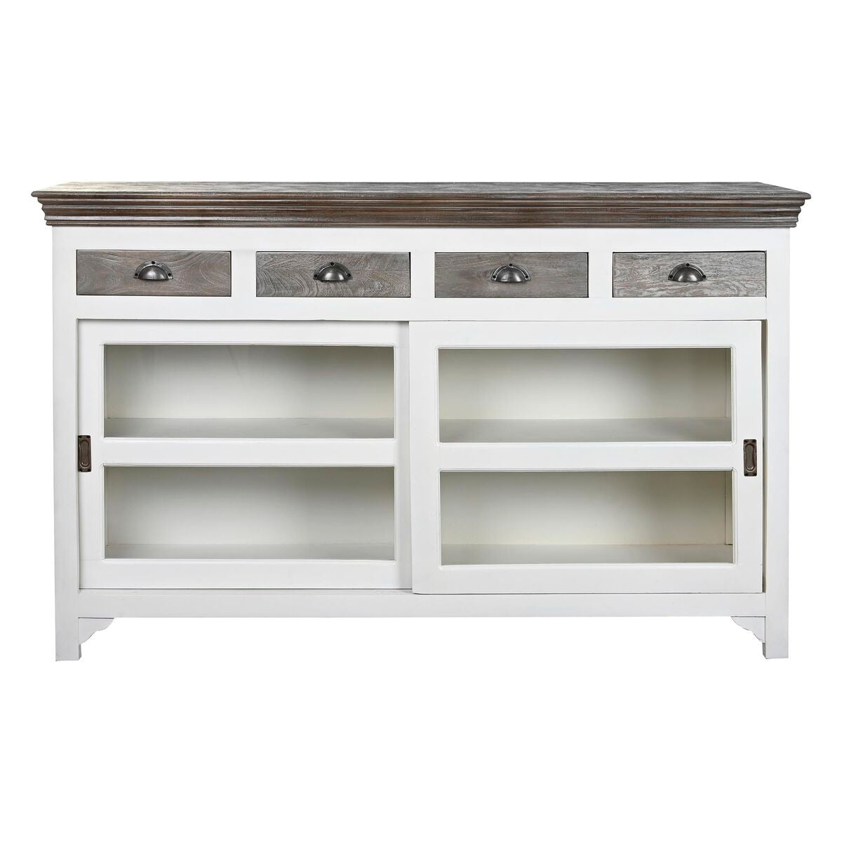 Dark Mango Wood Sideboard with White Finish