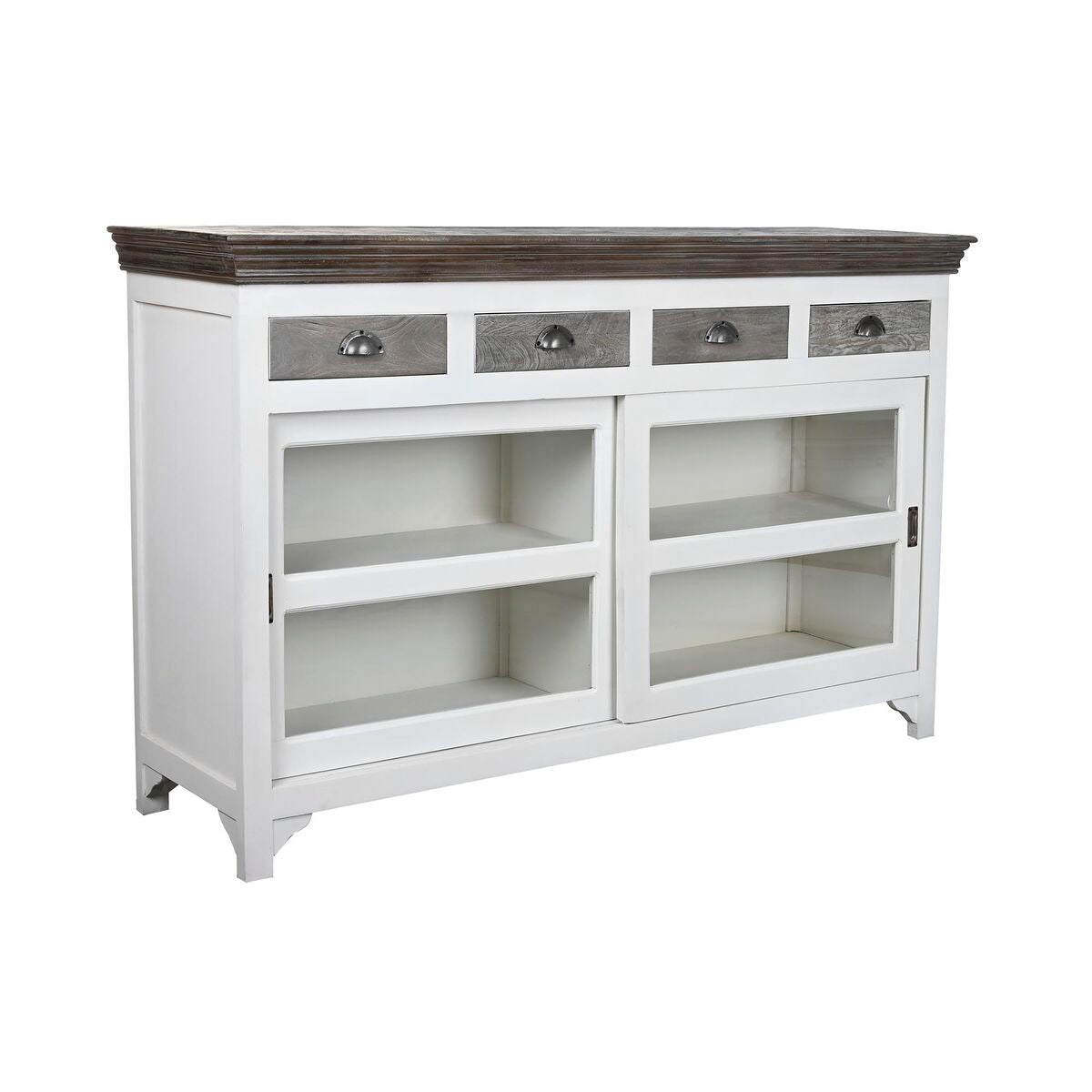 Dark Mango Wood Sideboard with White Finish