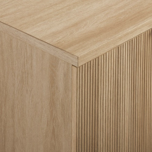 Modern Fluted-Door Minimalist Wooden Storage Sideboard