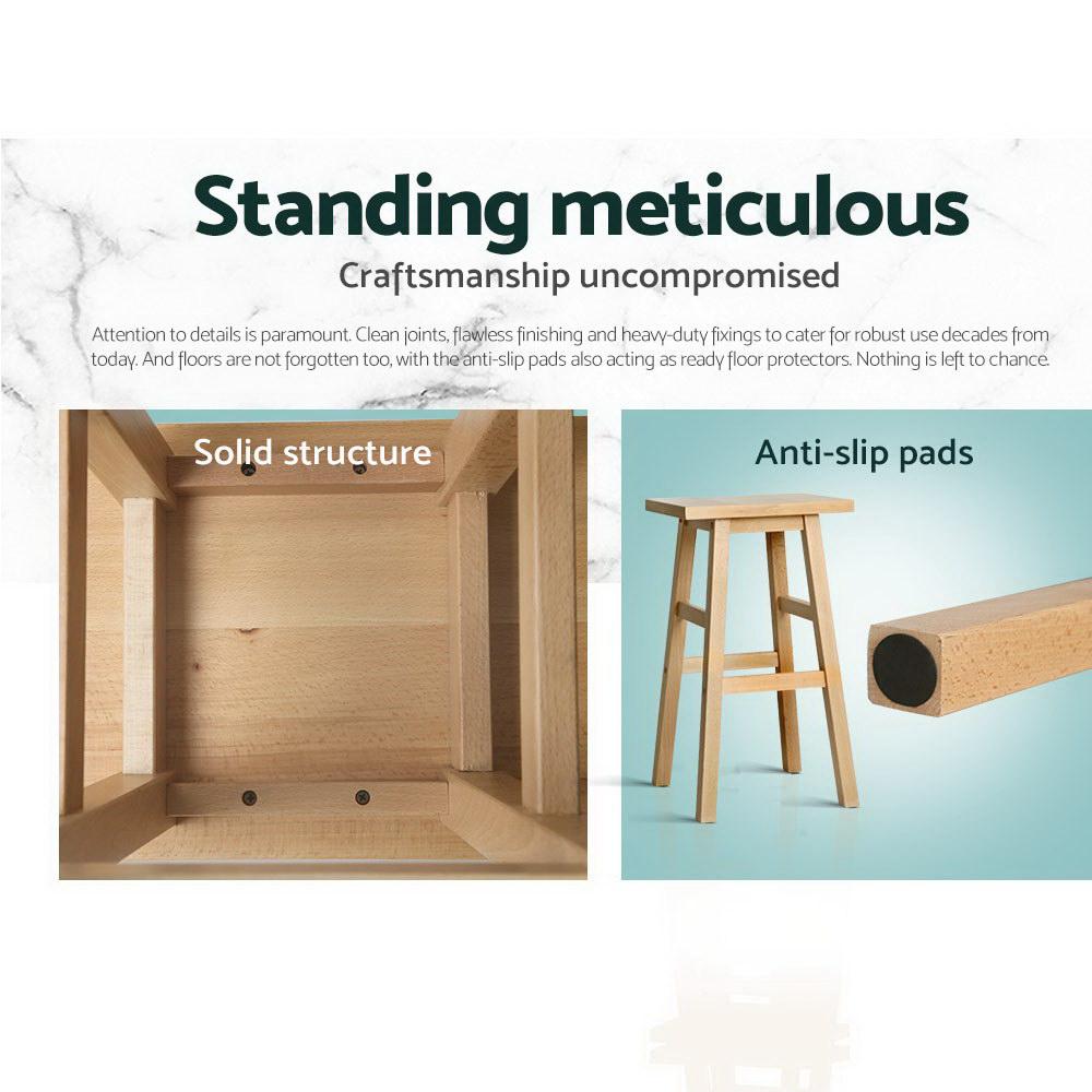 Natural Wooden Kitchen Counter Stools
