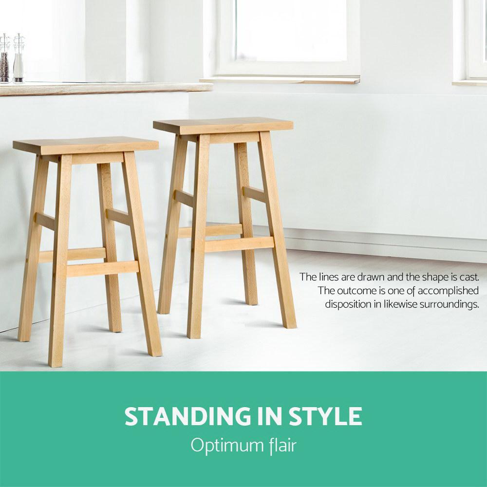 Natural Wooden Kitchen Counter Stools