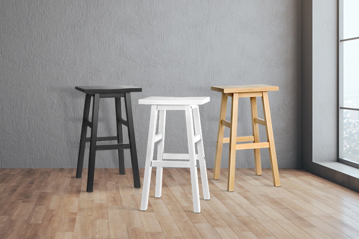 Natural Wooden Kitchen Counter Stools