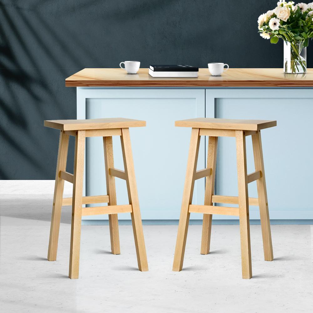 Natural Wooden Kitchen Counter Stools