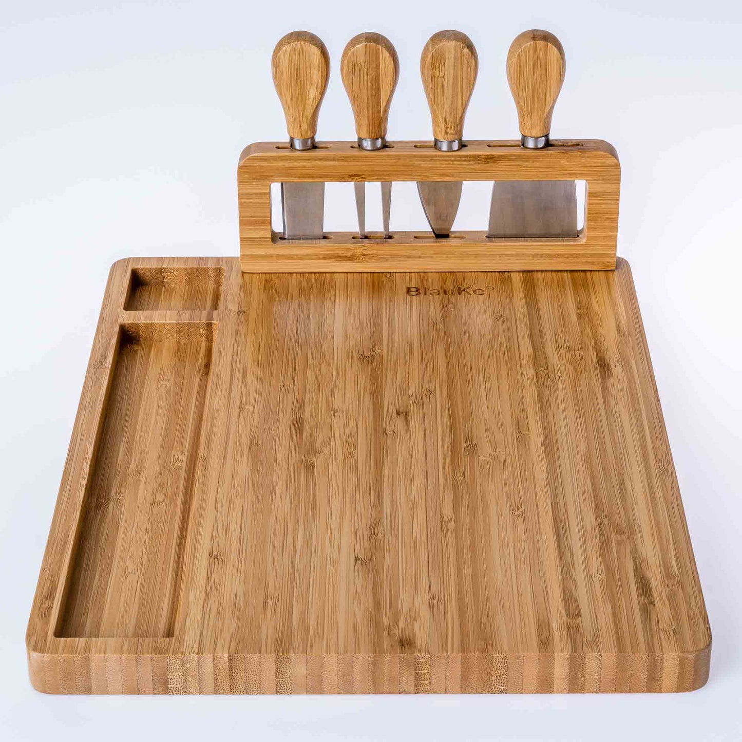 Bamboo Cheese Board and Knife Set - 14x11 inch