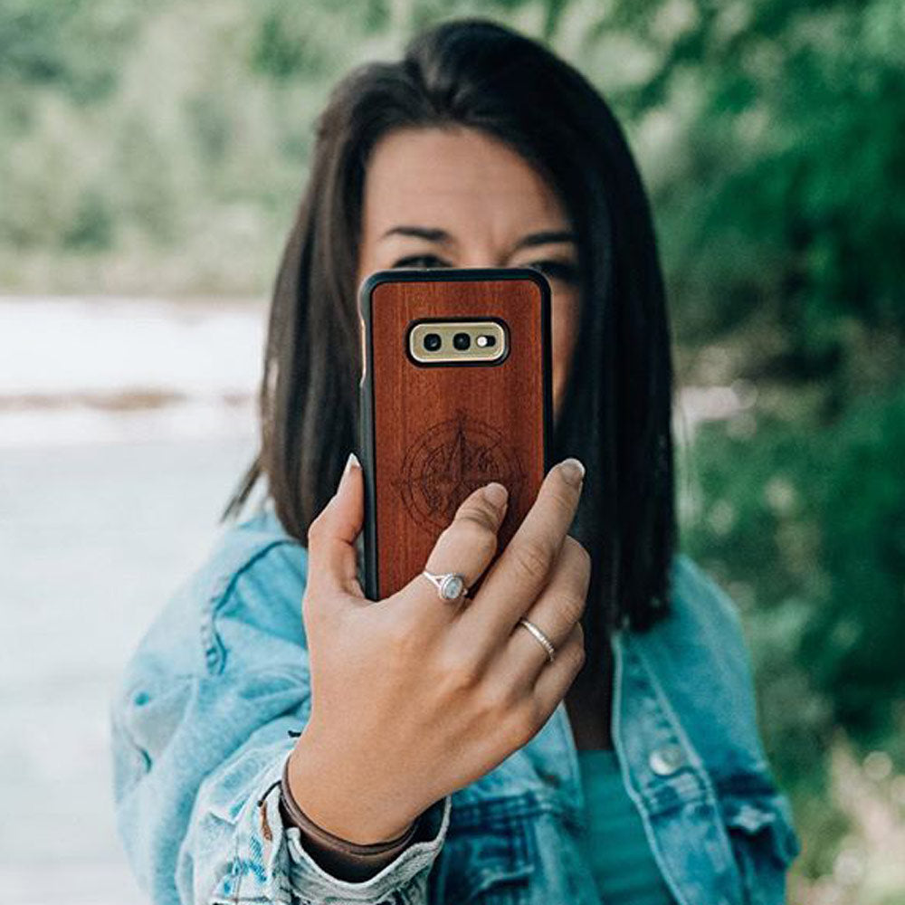 Mahogany Wood Compass Phone Case