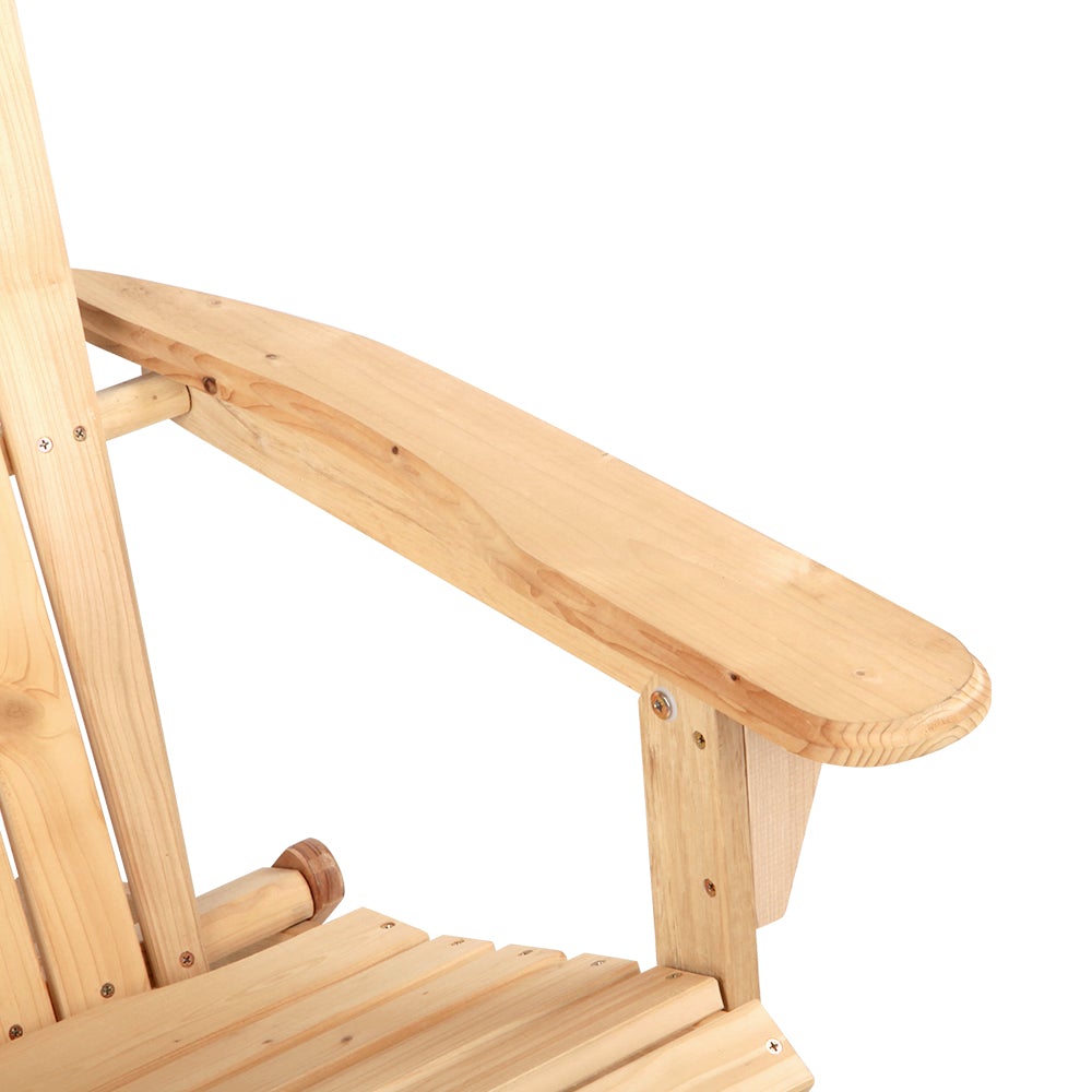 Fir Wood Outdoor Patio Chairs - Set of 2