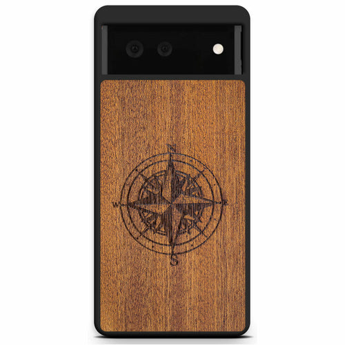 Mahogany Wood Compass Phone Case