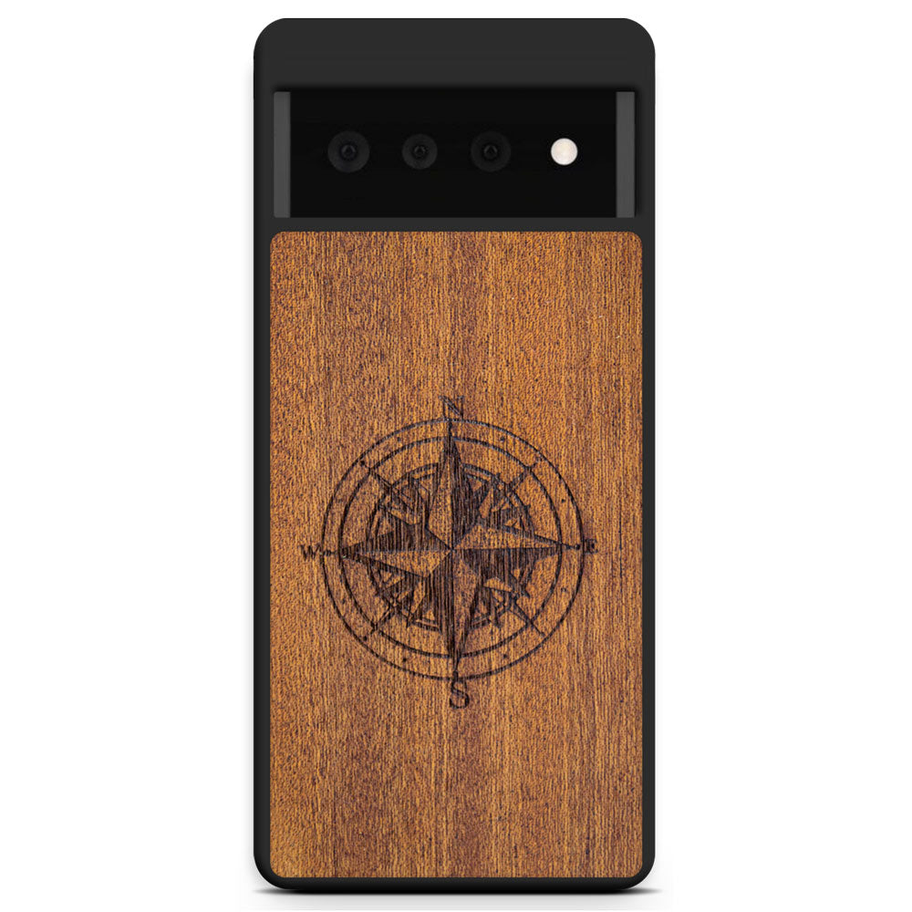 Mahogany Wood Compass Phone Case