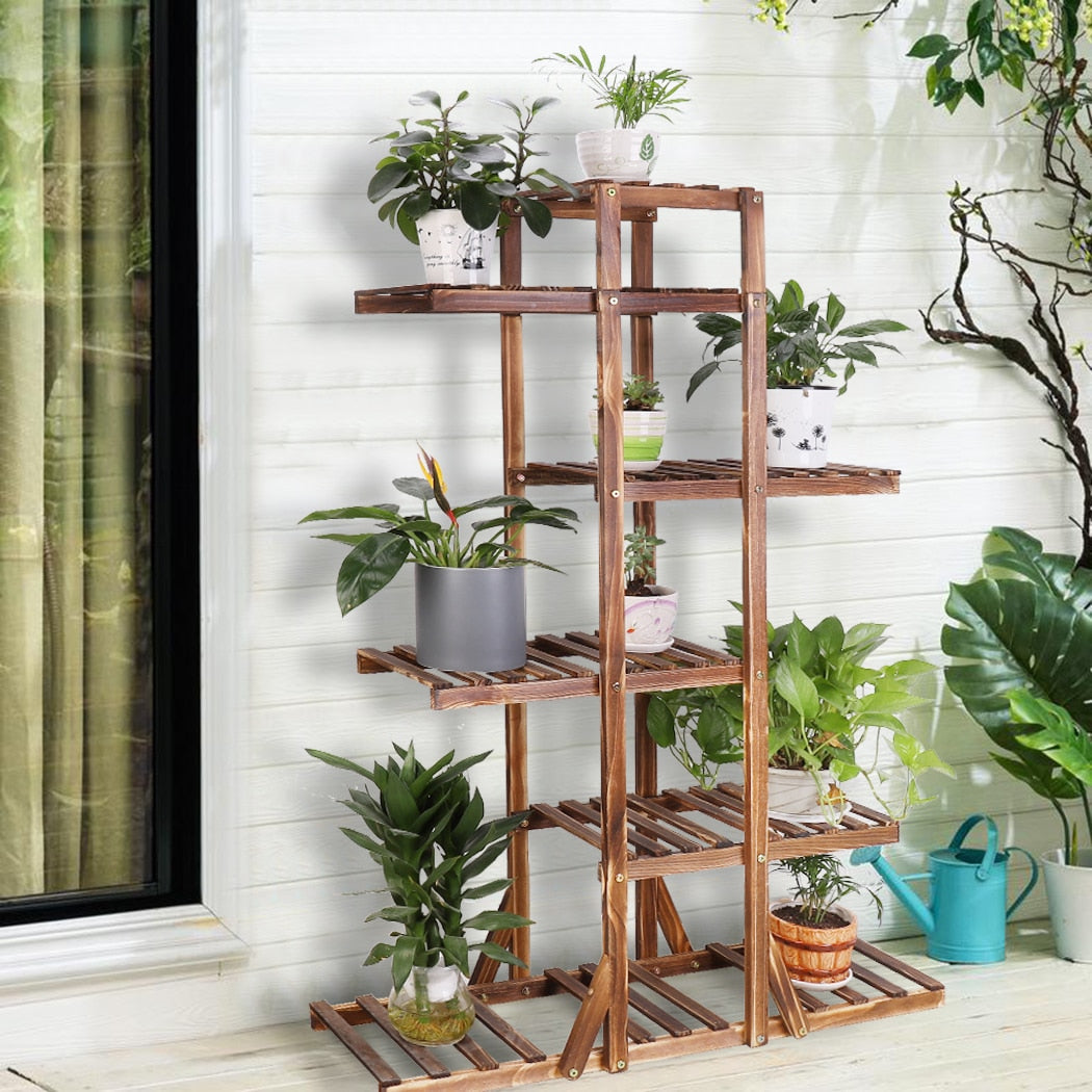 Six Tier Wooden Plant Home Decor Stand