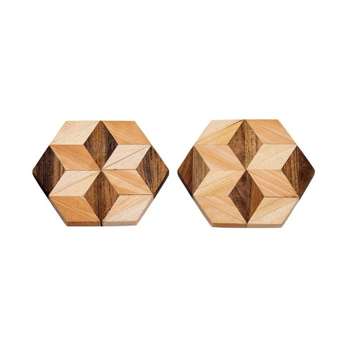 Handmade Hexagon Wooden Coasters