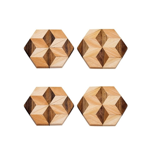 Handmade Hexagon Wooden Coasters