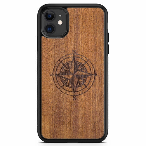 Mahogany Wood Compass Phone Case
