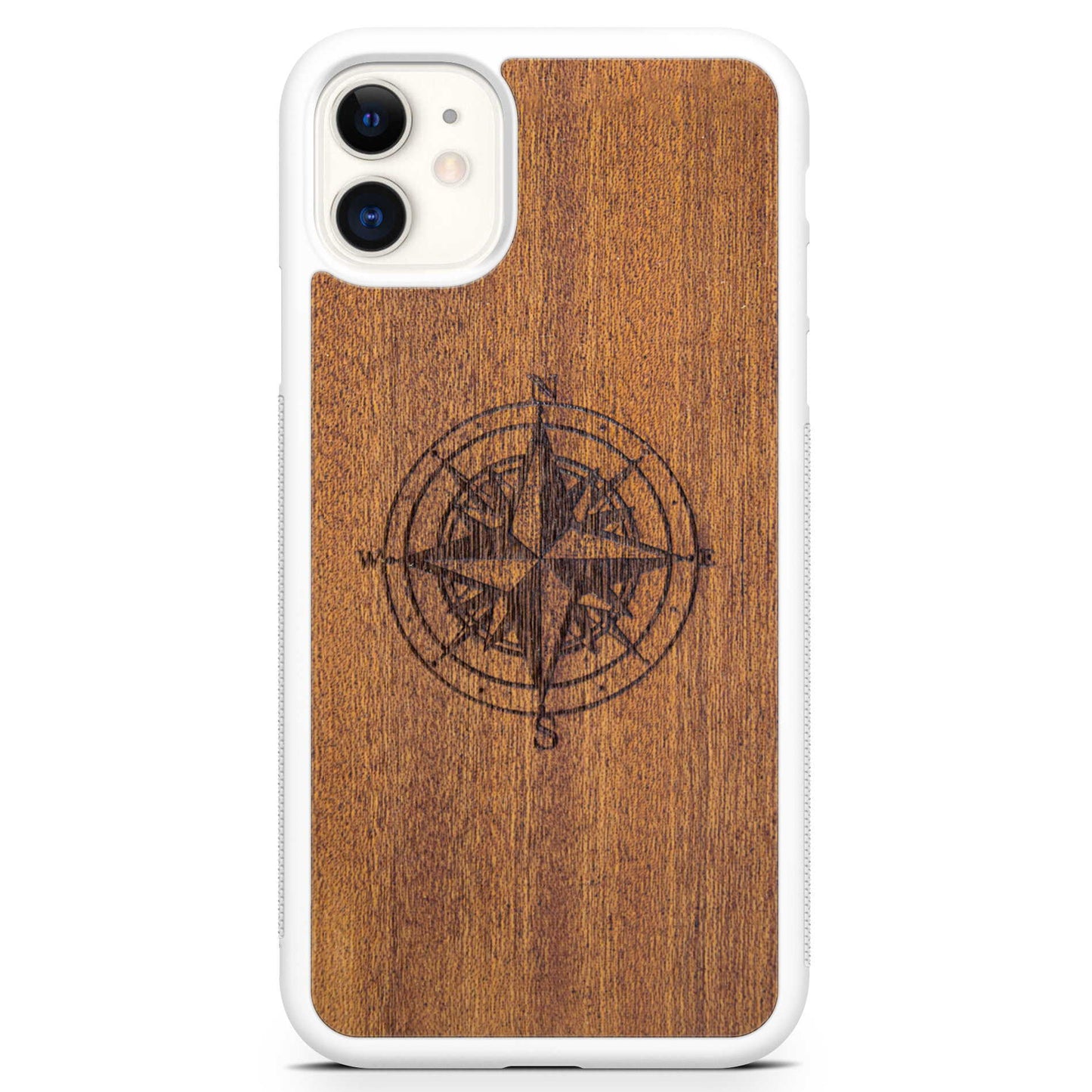Mahogany Wood Compass Phone Case