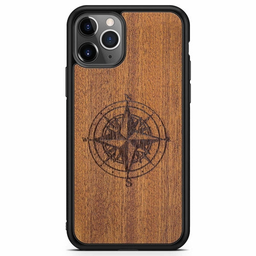 Mahogany Wood Compass Phone Case