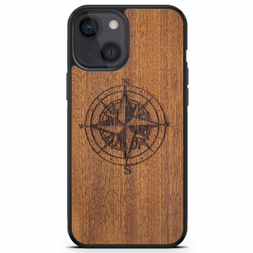 Mahogany Wood Compass Phone Case