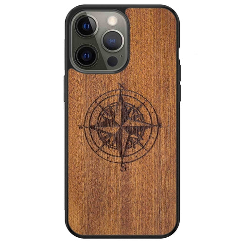Mahogany Wood Compass Phone Case