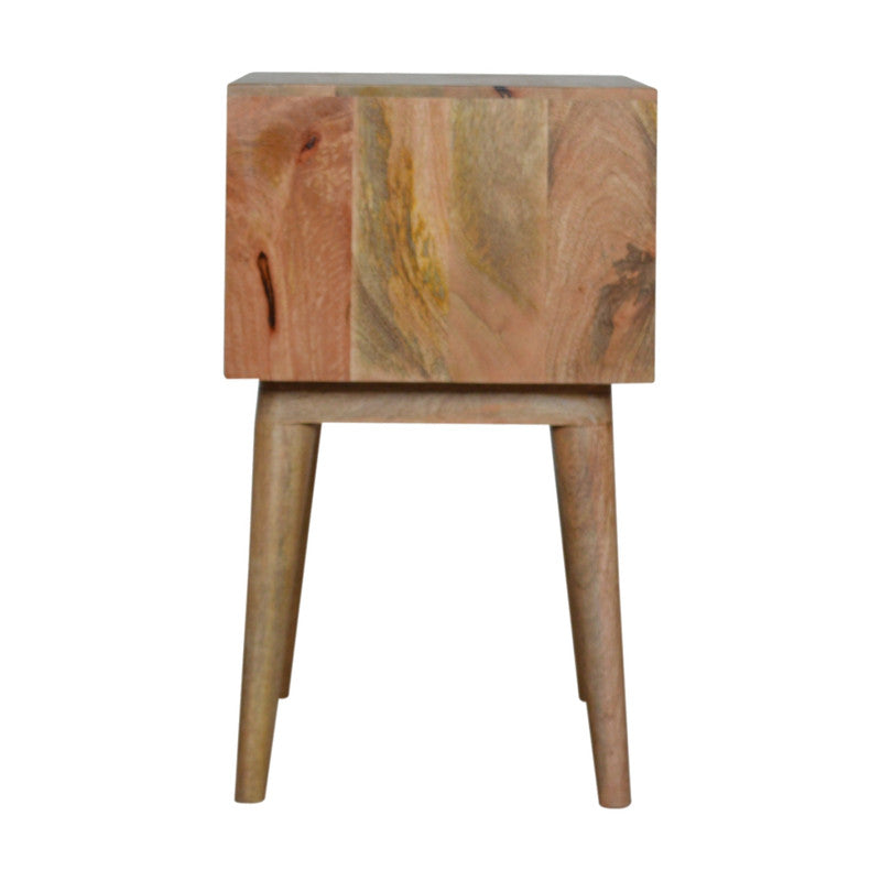 Mango Wood Capsule Carved Bedside Table