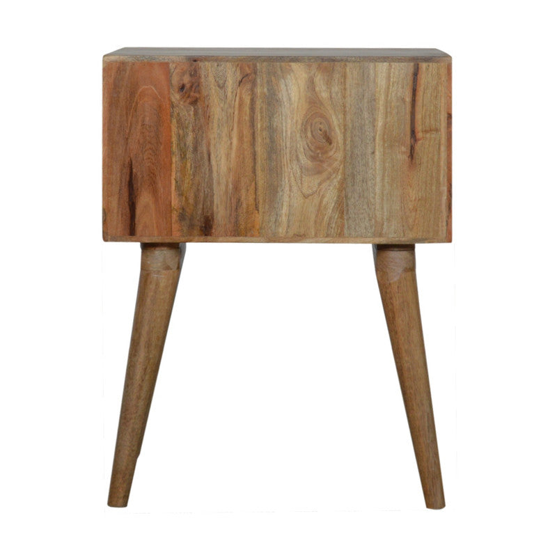 Mango Wood Capsule Carved Bedside Table