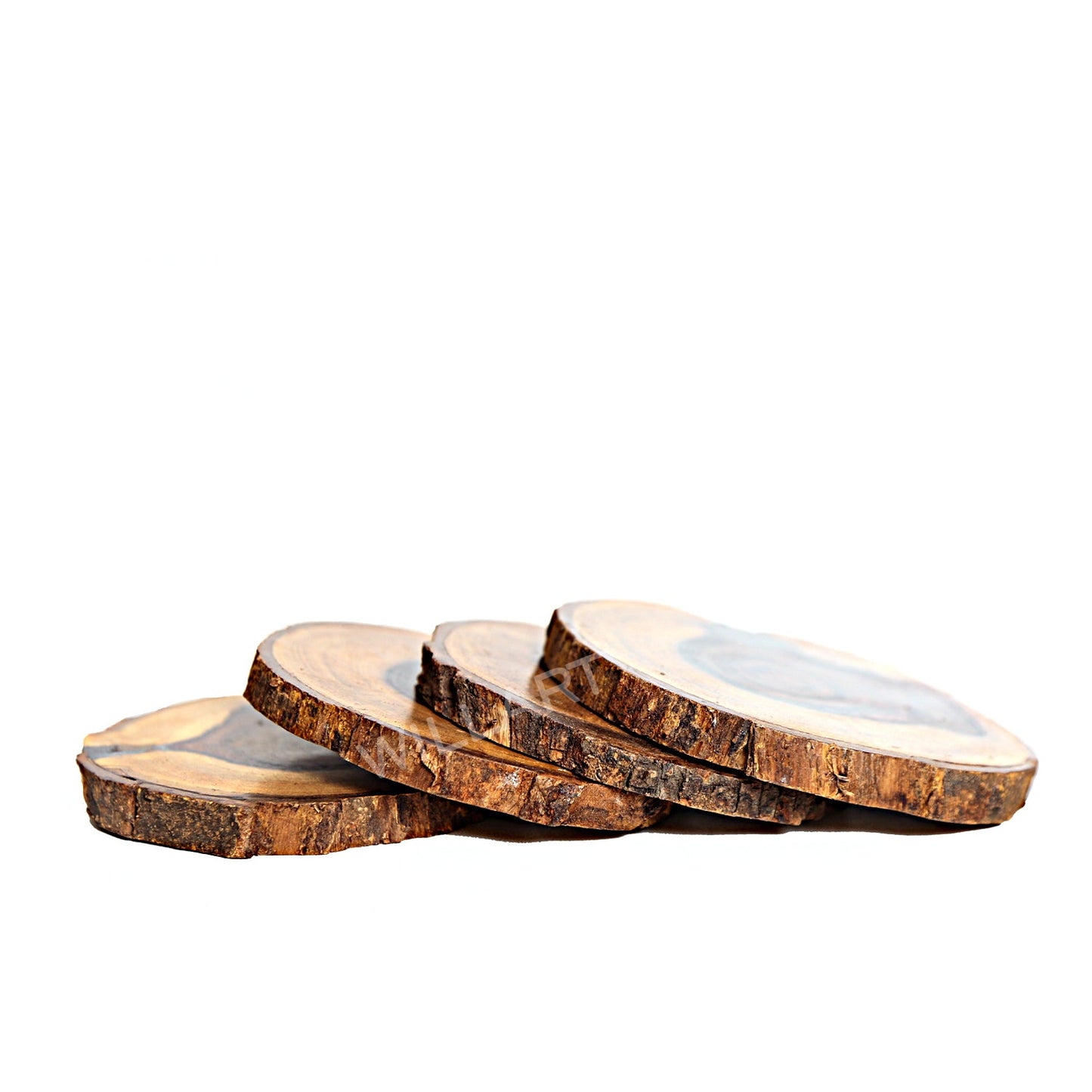 Mango Wood Log Coasters for Water Glasses Tea/Coffee Cups