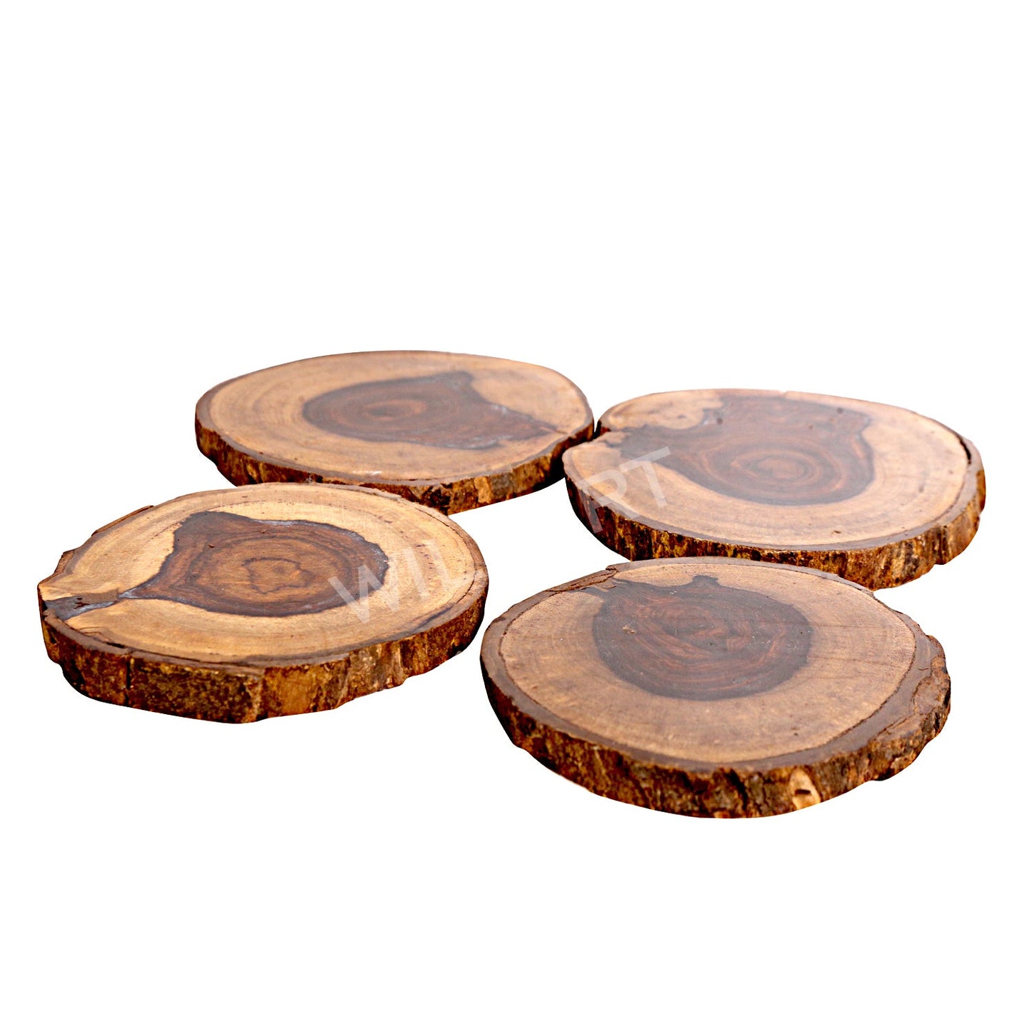 Mango Wood Log Coasters for Water Glasses Tea/Coffee Cups