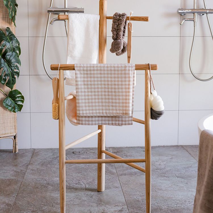 Ash Wood Freestanding Towel Rack