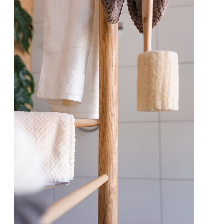Ash Wood Freestanding Towel Rack