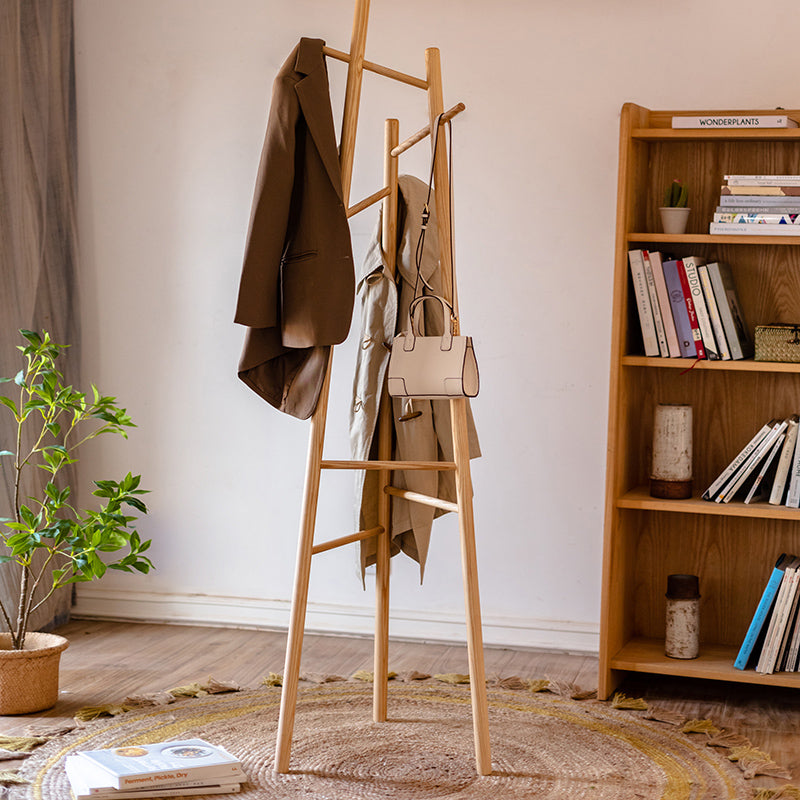 Solid Ash Wood Coat Rack