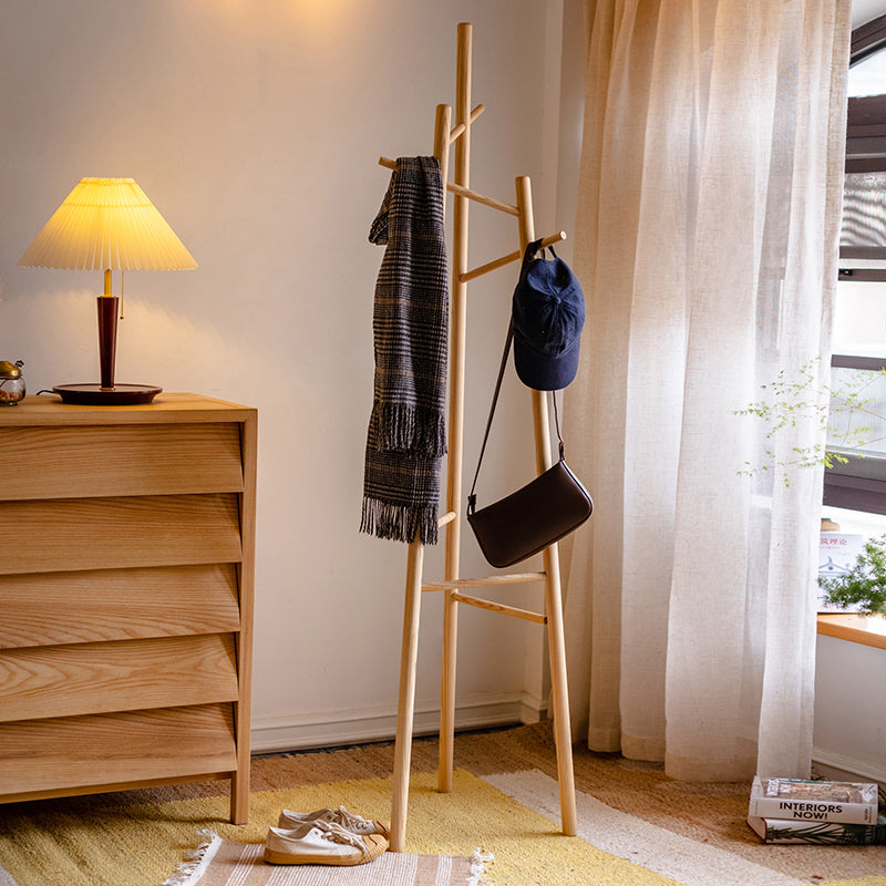 Solid Ash Wood Coat Rack