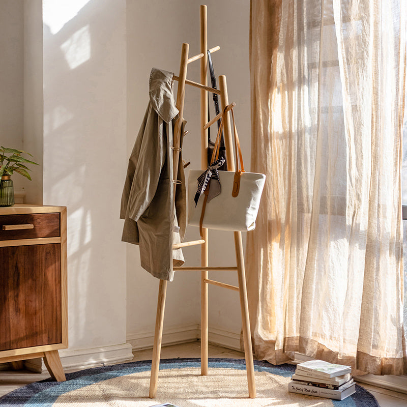 Solid Ash Wood Coat Rack