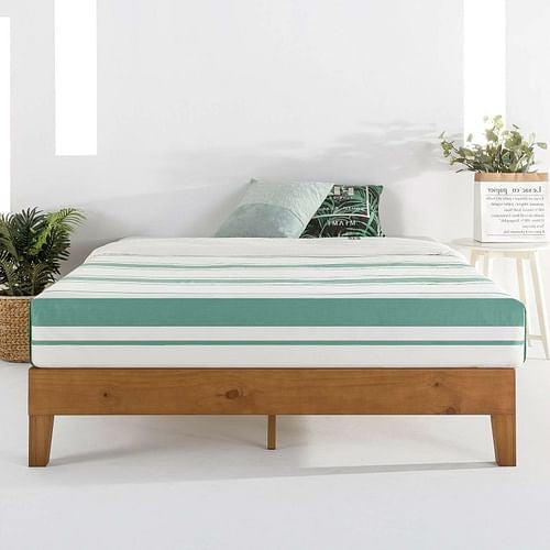 King Size Modern Solid Wood Slat Platform Bed Frame
